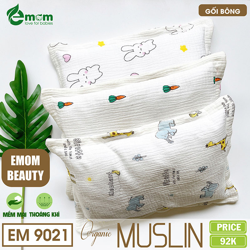 Gối bông muslin EMOM BEAUTY