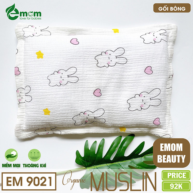 Gối bông muslin EMOM BEAUTY