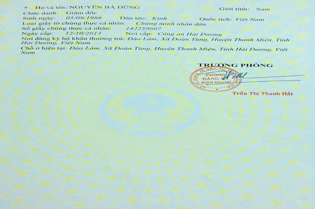 GIẤY PHÉP KINH DOANH