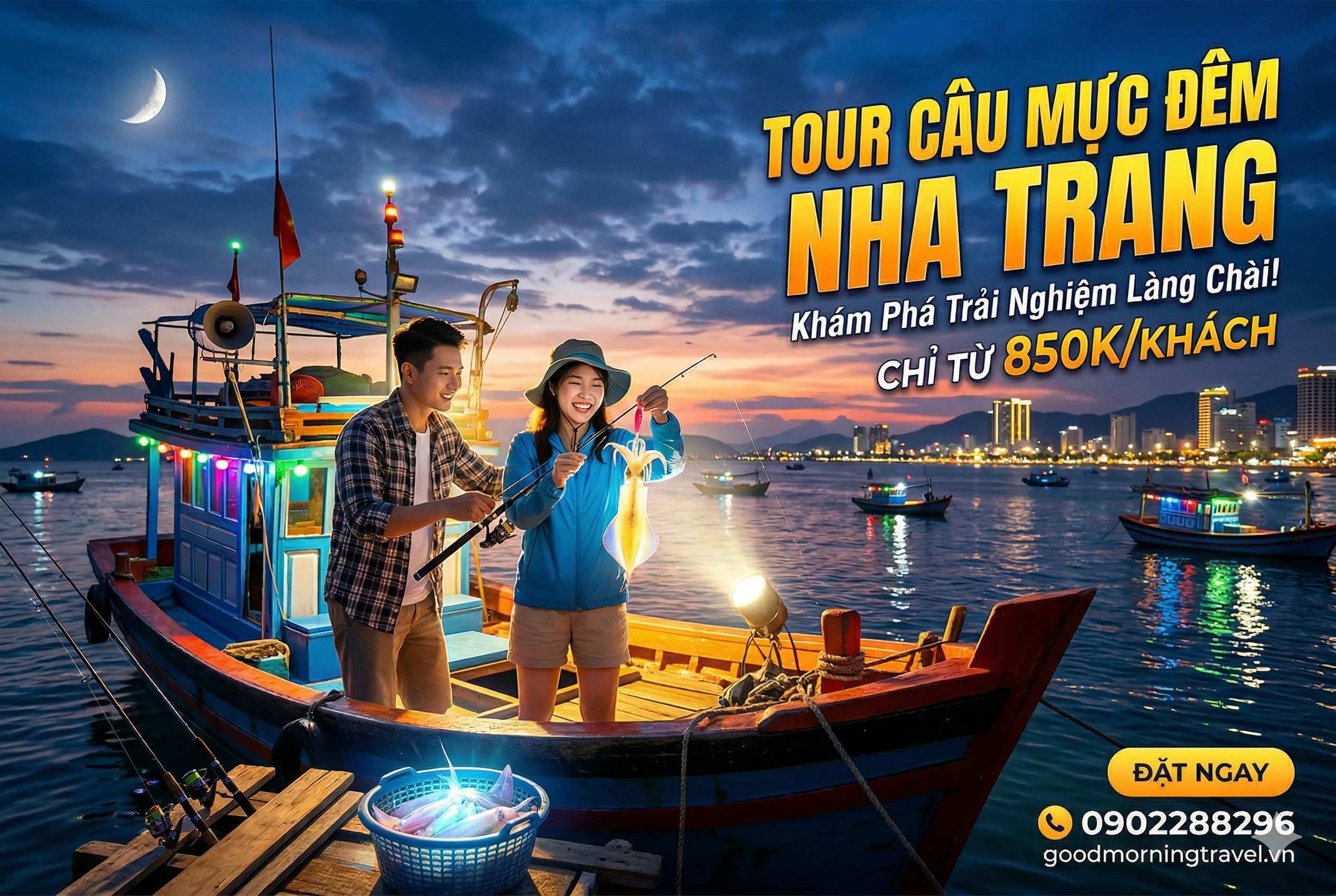 Tour câu mực Nha Trang
