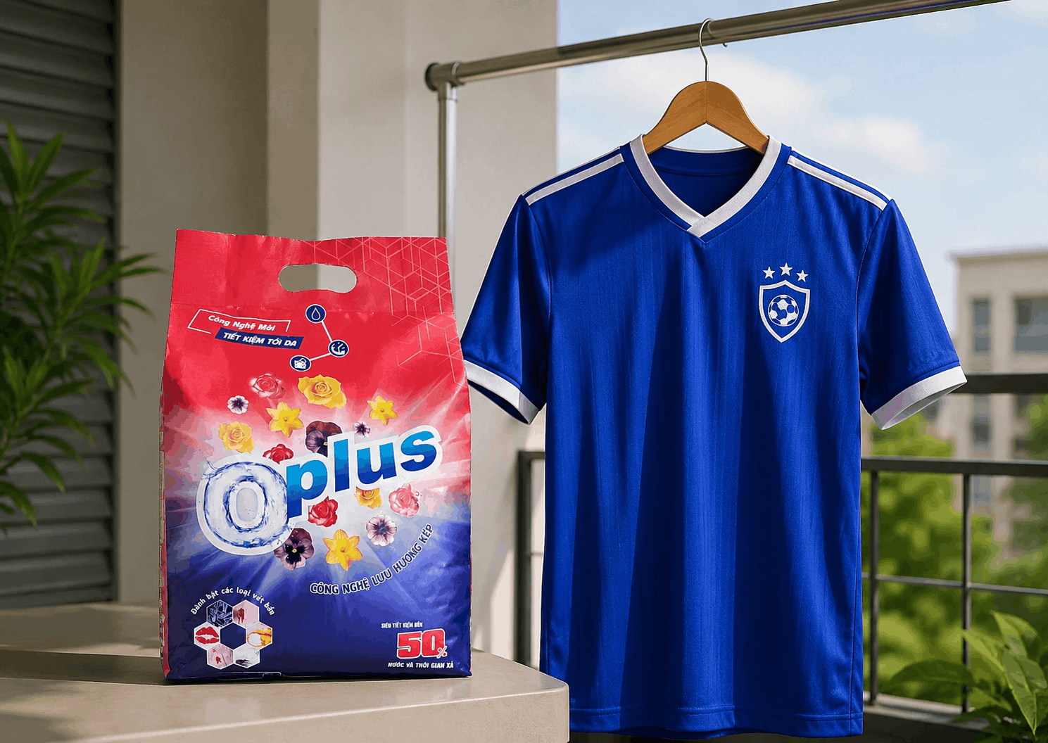 bột giặt Oplus cho áo thể thao bóng đá
