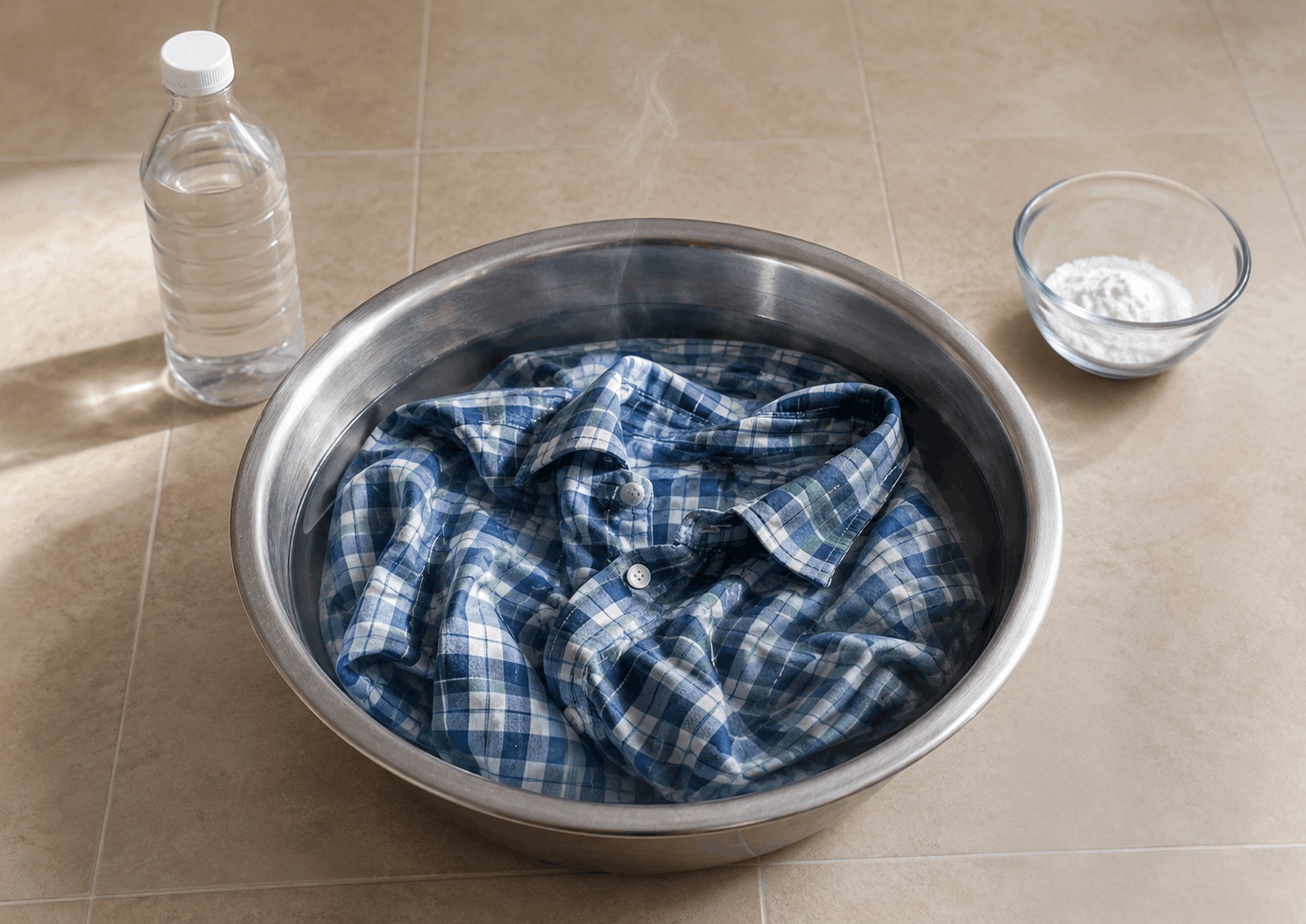 ngâm giấm hoặc baking soda để giảm mùi khói thuốc