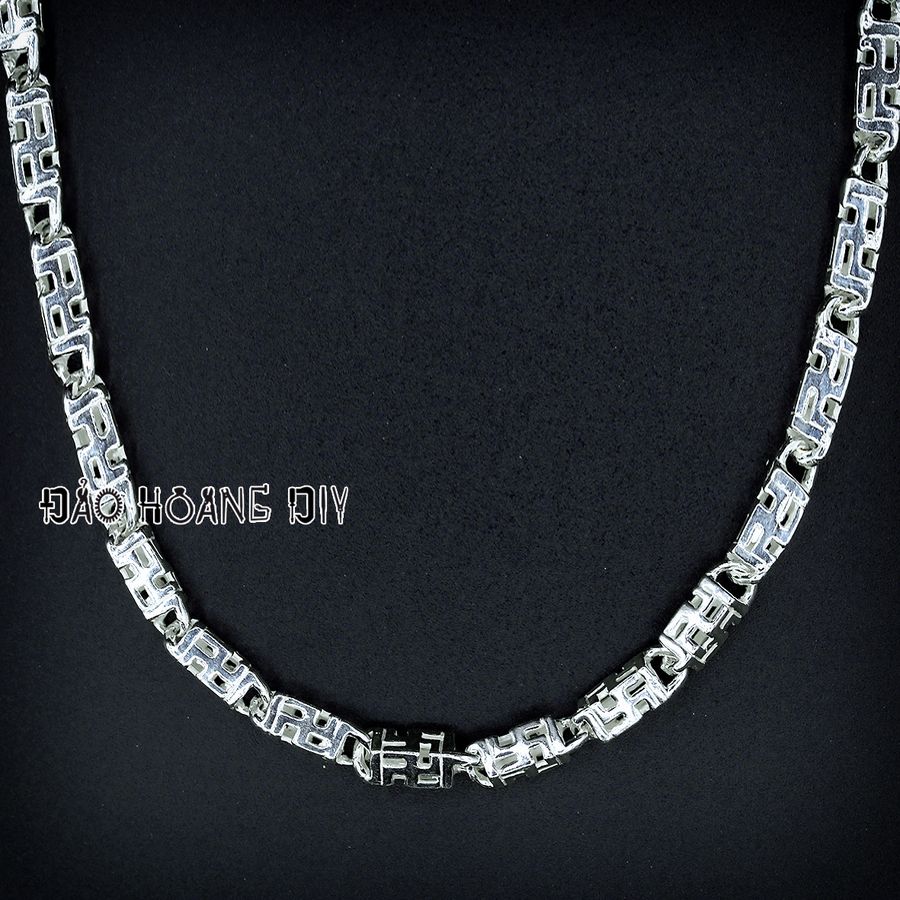 Dây chuyền bạc nam đúc hình chữ vạn PVN2891 | Đảo Hoang DIY