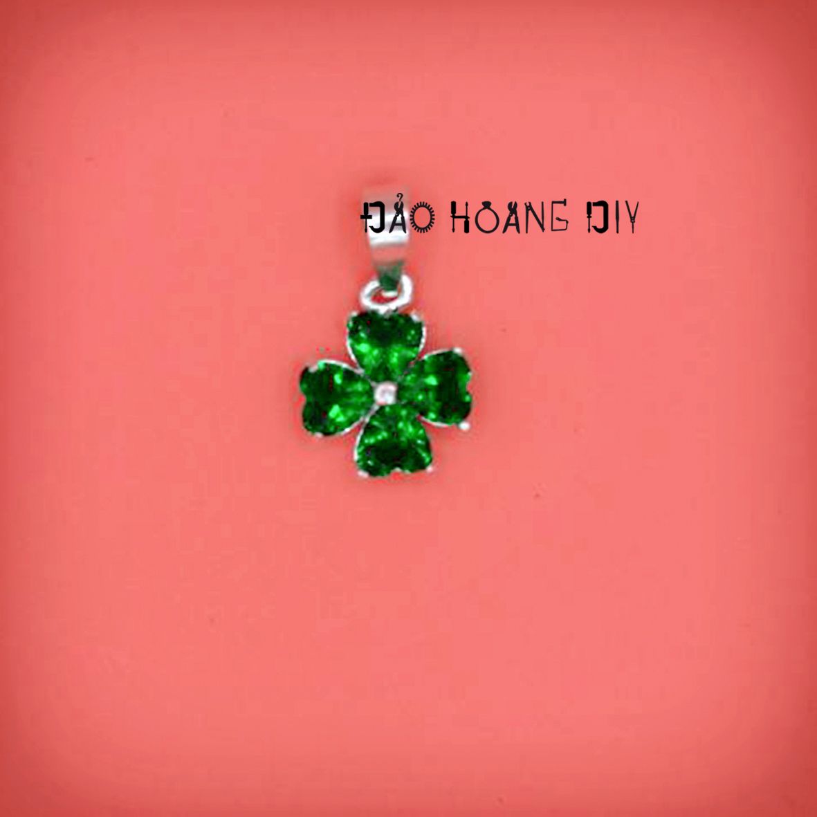 Mặt dây chuyền bạc hình cỏ 4 lá may mắn PVN1025 | Đảo Hoang DIY