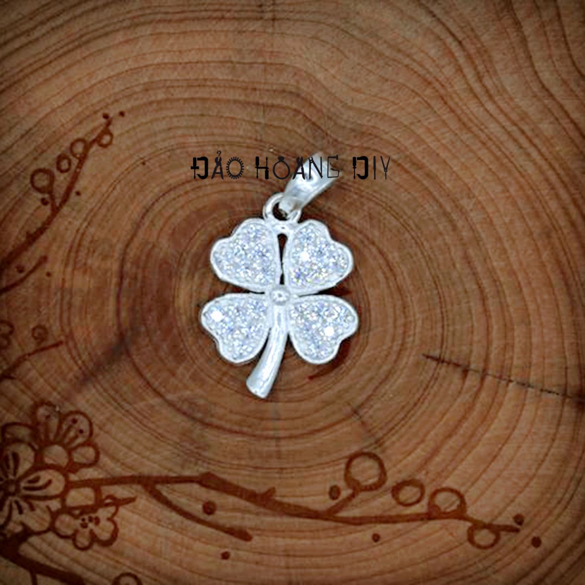 Mặt dây chuyền bạc cỏ 4 lá may mắn cho bé PVN1039 | Đảo Hoang DIY