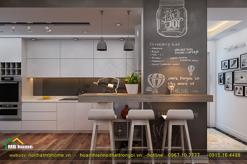 thiết kế phòng bếp chung cư