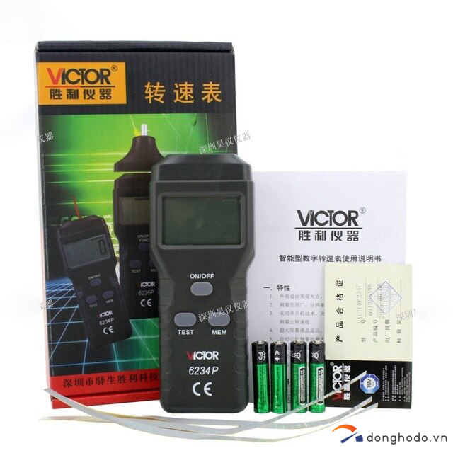 Máy đo tốc độ vòng quay động cơ laser VICTOR 6234P trọn bộ