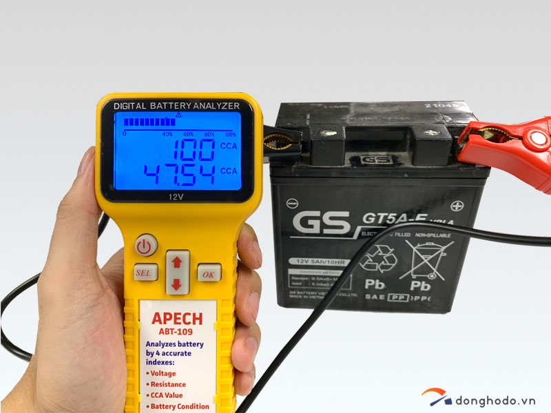 Thiết bị đo kiểm tra bình ắc quy APECH ABT-109 12V chính xác