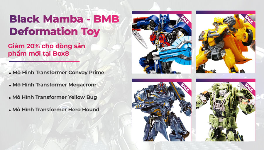 GIảm 20% giá trị đơn hàng cho dòng sản phẩm mới - Mô hình Transformer Black Mamba (BMB) Deformation Toy