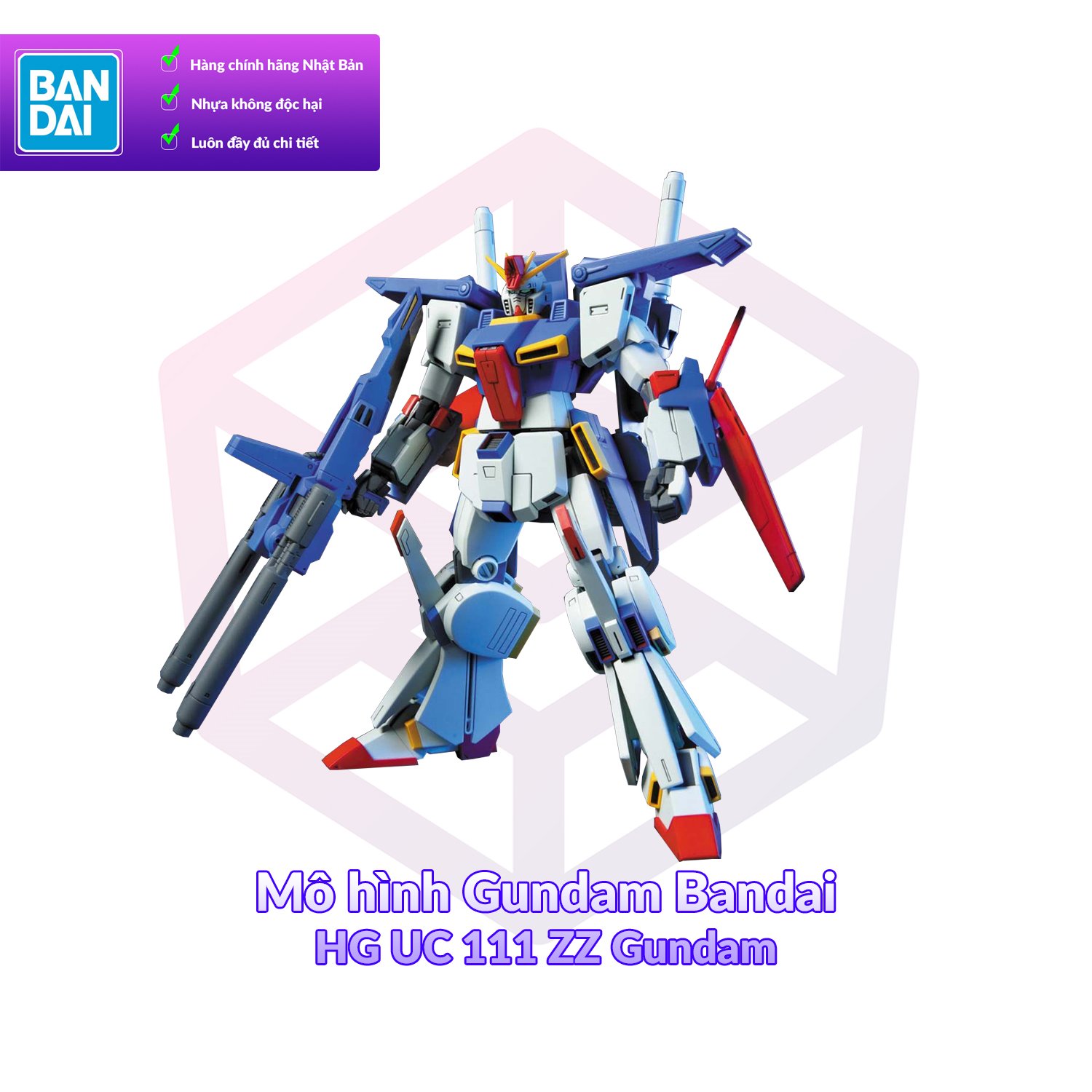 Bandai HGUC 1/144 ZZ Gundam – Modellino Gunpla Da Assemblaggio, 13 Cm, Alta Mobilità