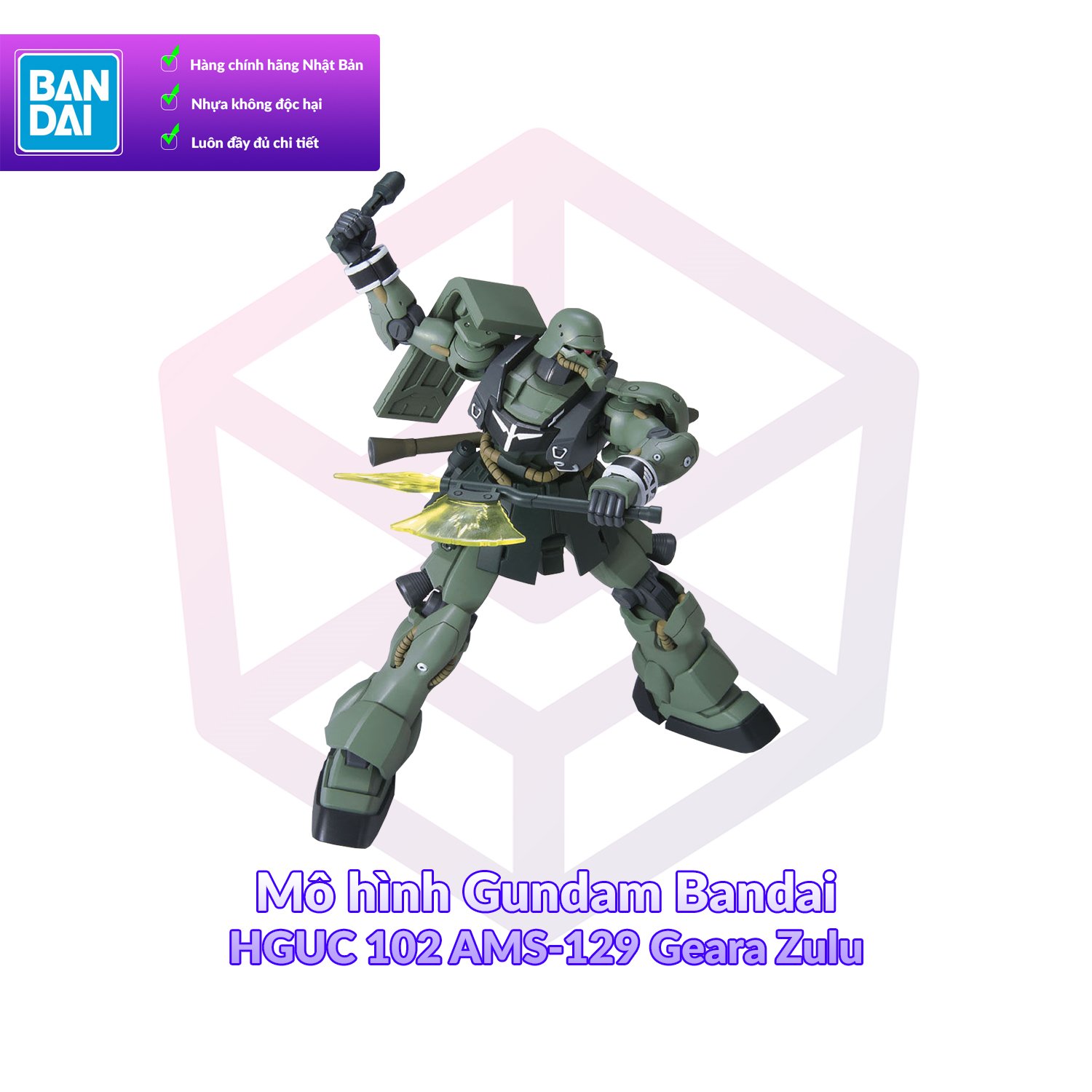 Bandai HGUC 1/144 AMS-129 GEARA Zulu Gundam Model Kit - Gundam Unicorn Action Figure With Weapons