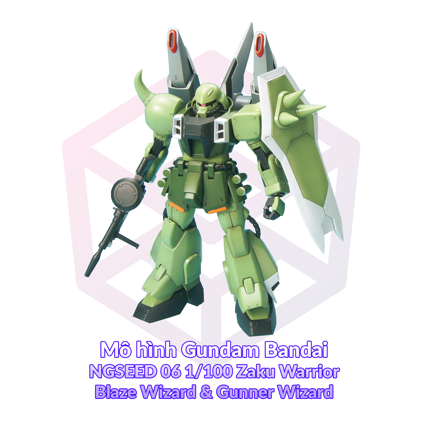 Gundam Seed Destiny 1/100 Scale Zaku Warrior Model Kit + Blaze & Gunner Weapons - View #11