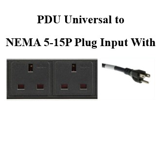 PDU Universal to NEMA 5-15P Plug Input With