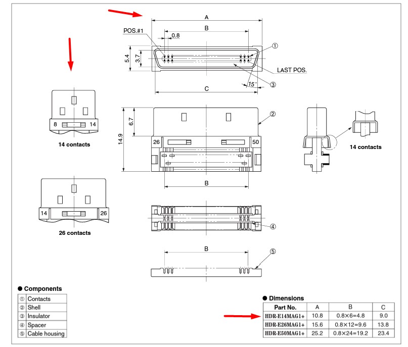 Rắc Hàn Jack HDR 14 Pin Male Solder Type CN3 Connector Yaskawa Driver ...