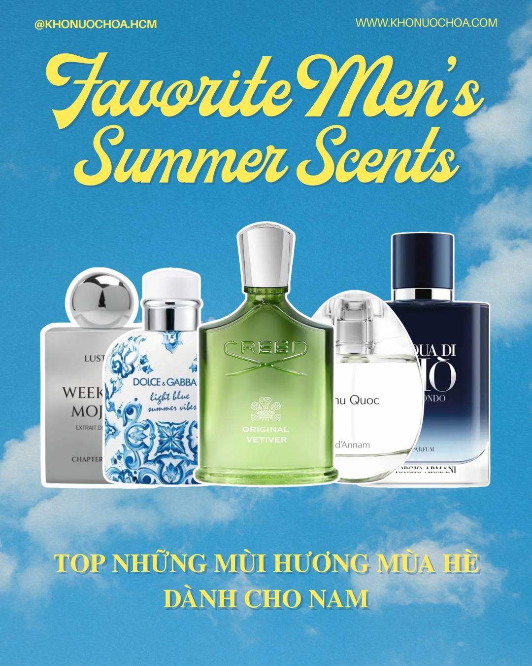 TOP NHỮNG MÙI HƯƠNG TƯƠI MÁT DÀNH CHO NAM MÙA HÈ NÀY 🌤️💦