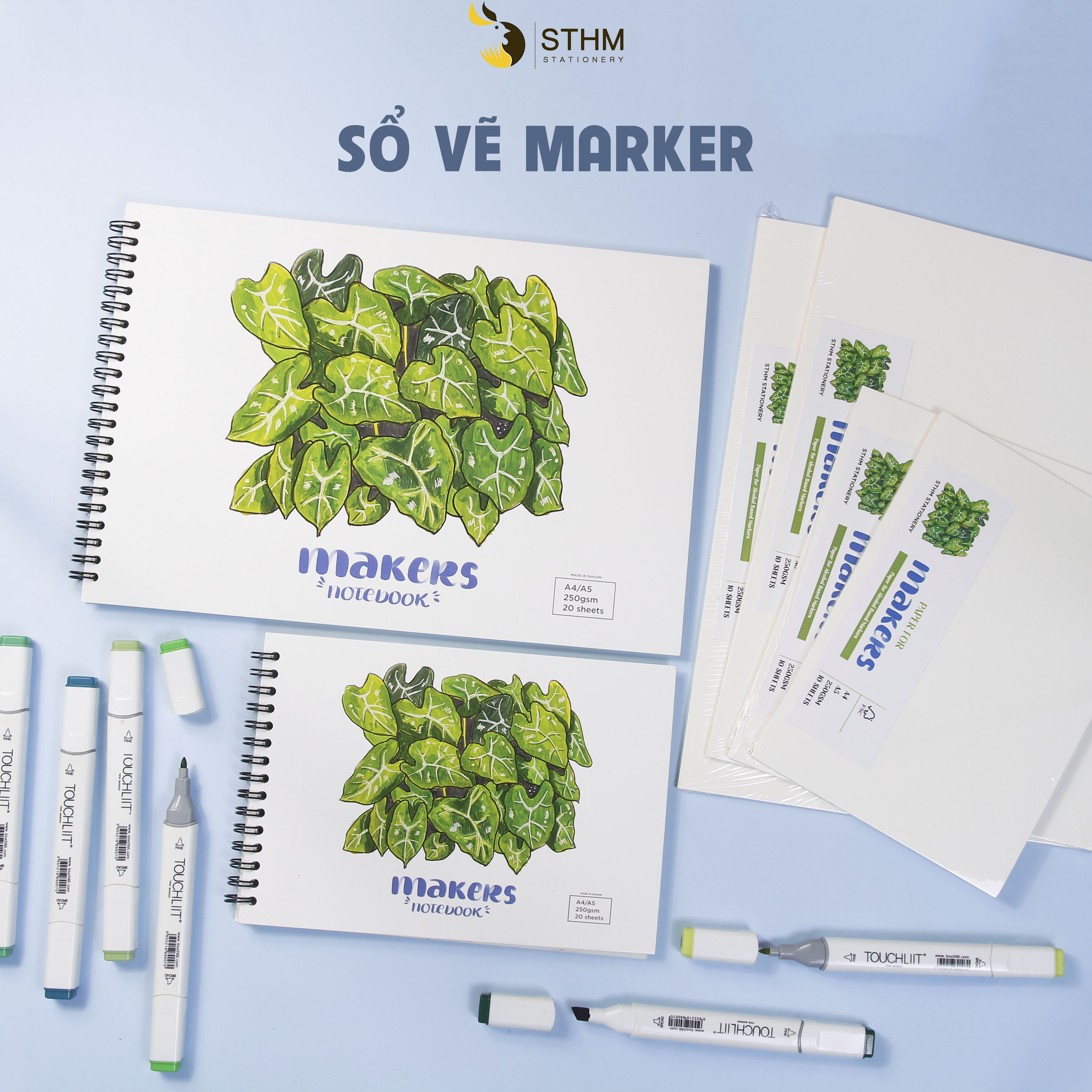Sổ tay vẽ bút MARKER gốc cồn