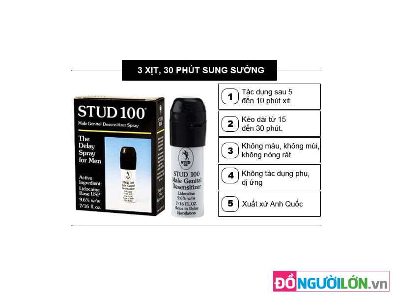 Chai Xịt Kéo Dài Quan Hệ Stud 100 Chính Hãng 03