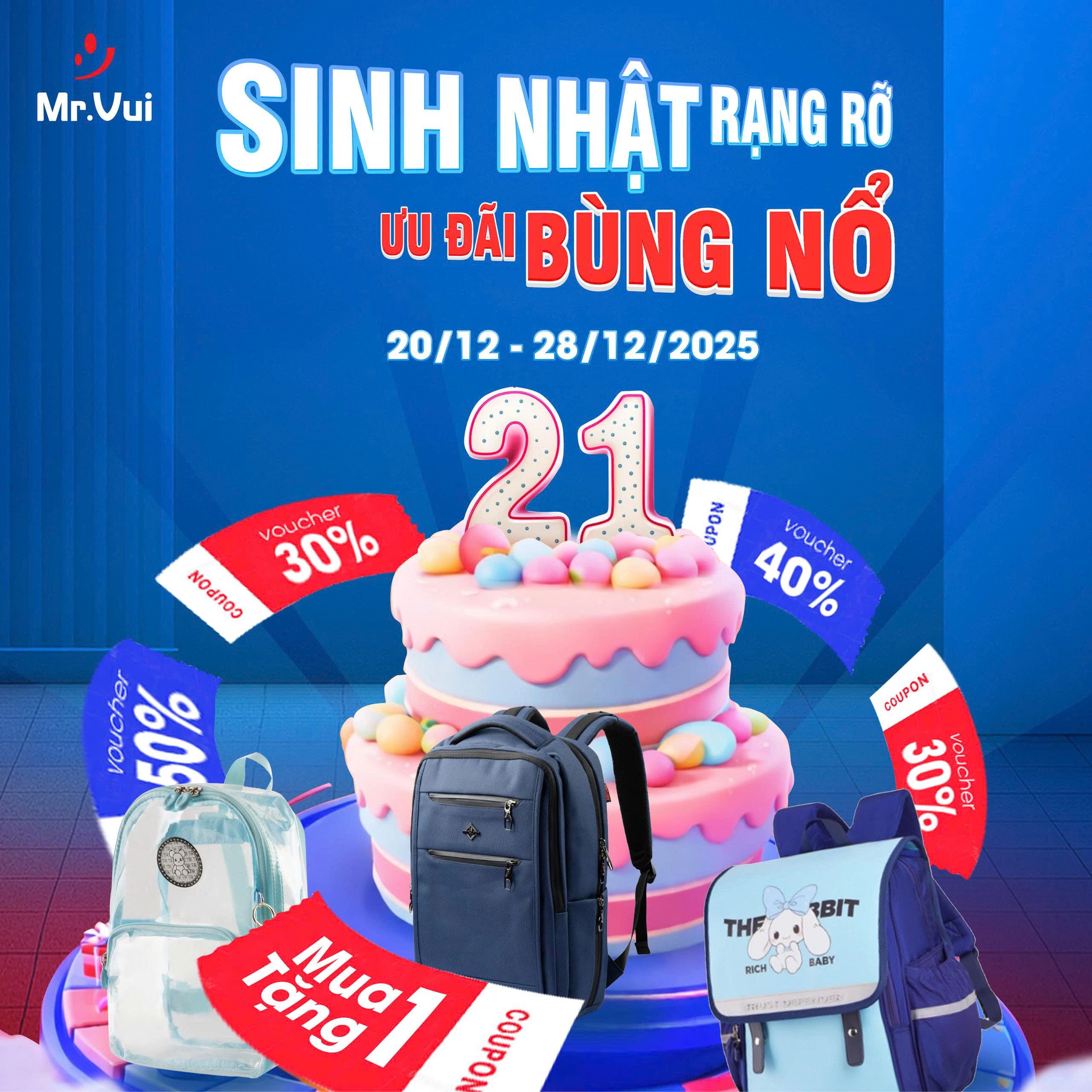 MỪNG SINH NHẬT MR VUI 21 NĂM - SALE UP TO 60% 🎂🎉