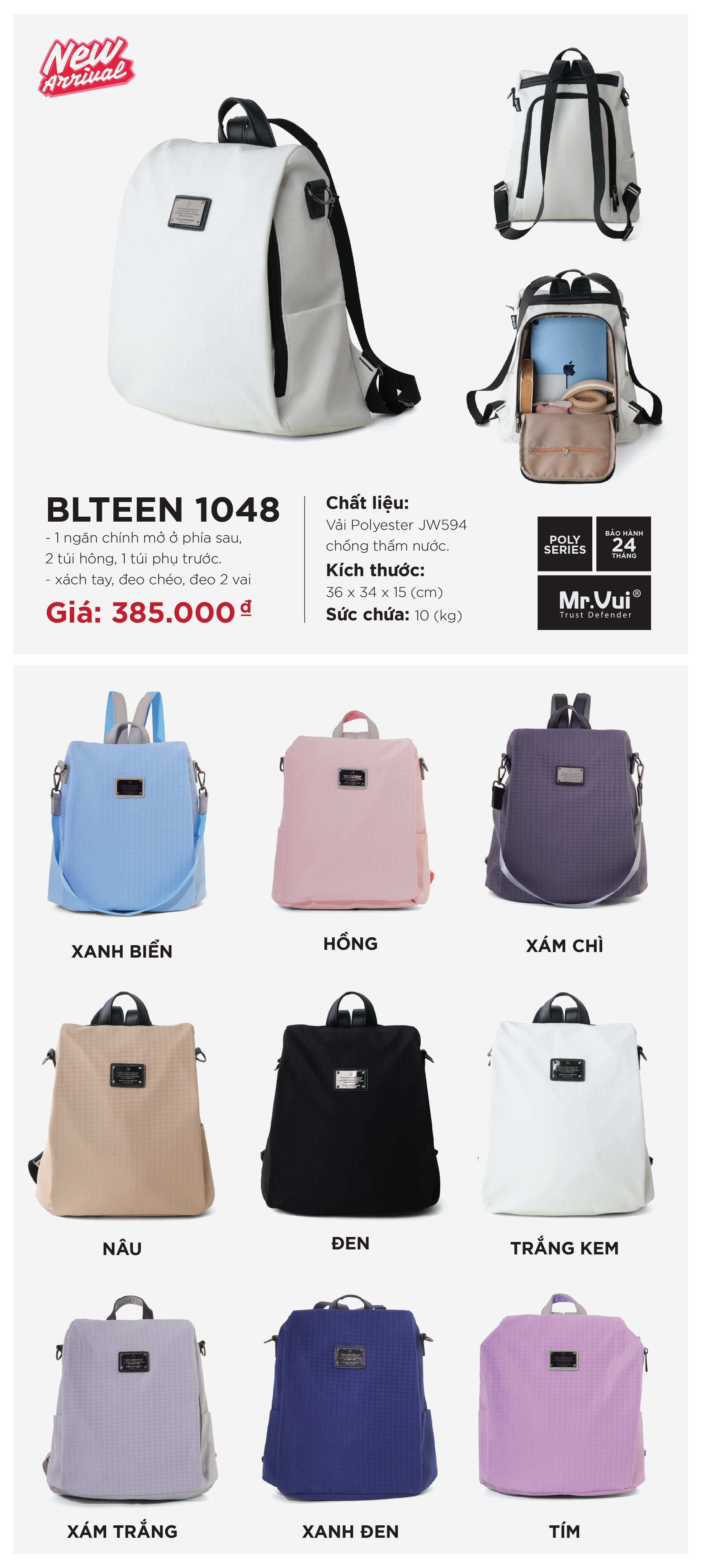 Balo Teen 1048 – Hành trình của một chiếc ba lô đẹp cùng bạn mỗi ngày Bạn có nhớ cái cảm giác sáng sớm đầu tuần, bạn vén rèm nhìn ánh nắng dịu nhẹ chiếu qua cửa sổ, và nghĩ “Hôm nay mình sẽ mang theo chiếc ba lô mới”. Chiếc balo đi học mà bạn chọn không chỉ đơn thuần là vật chứa sách vở – nó còn là người bạn đồng hành, một phần nhỏ trong câu chuyện của bạn. Và Balo Teen 1048 xuất hiện để trở thành người bạn ấy – trẻ trung, năng động nhưng vẫn đủ lịch sự cho cả nam và nữ.  Thiết kế – Nét khác biệt nằm trong từng đường may Form dáng & phối màu – Tinh thần thời trang đa chiều Chiếc balo thời trang này sở hữu form đứng đứng vững vàng, không chỉ để “treo” trên người mà còn giúp bạn tự tin sải bước. Dù bạn là một bạn nam yêu thích phong cách cá tính, hay một bạn nữ thích sự nhẹ nhàng mà hiện đại – Balo Teen 1048 đều đáp ứng. Các màu trung tính như xám, xanh đen giúp các bạn tìm thấy “phiên bản balo nam đẹp” dễ phối đồ, trong khi các tông nhẹ hơn vẫn đủ ‘chất’ để làm một chiếc balo nữ thời trang.  Chất liệu & độ hoàn thiện – Ba lô đẹp và bền Chúng tôi chọn loại vải polyester cao cấp được xử lý chống thấm nhẹ, giúp chiếc ba lô bền với mưa phùn, ít bị bám bụi và giữ form lâu. Lớp lót bên trong được gia cố, khóa kéo trơn tru và kim mũi đường may sắc nét – tất cả tạo nên cảm giác “đầu tư xứng đáng” cho một chiếc balo đẹp bạn sẽ dùng mỗi ngày. Quai đeo rộng rãi, lưng đệm thông thoáng, giúp bạn mang dù nặng sách vở hay laptop mà vẫn thoải mái – chính là tiêu chí của một chiếc balo đi học hiện đại.  Ngăn chứa & tiện ích – Sắp xếp thông minh, sử dụng linh hoạt Phía bên trong, ngăn chính rộng rãi cho phép bạn để sách giáo khoa, vở ghi, thậm chí laptop mỏng (nếu cần). Ngăn phụ phía trước nhỏ hơn để điện thoại, ví, tai nghe – giúp bạn dễ lấy nhanh khi di chuyển. 2 túi bên hông – chiếc bình nước hay dù gấp giờ đây không còn “loanh quanh” trong ba lô. Tính năng này khiến Balo Teen 1048 trở thành một trong các mẫu balo đẹp cho nam & nữ – không chỉ nhìn đẹp mà còn cực kỳ tiện dụng.  Phong cách sử dụng – Mọi hành trình, mọi hoạt động Đi học, đi làm, đi chơi – Một chiếc ba lô cho nhiều vai trò Sáng thứ hai bạn xách chiếc balo tới lớp, chiều tới thư viện và tối gặp gỡ bạn bè – tất cả đều gọn nhẹ trong chiếc balo đi học này. Bạn “combo” với áo thun + jean + giày sneaker? Balo Teen 1048 đồng hành hợp gu street-style. Bạn “office casual” với sơ mi + chinos? Chiếc balo nam trung tính sẽ phù hợp như một phụ kiện biến tấu nhẹ nhàng mà không lấn át trang phục.  Tự tin là chính mình – Khi balo trở thành điểm nhấn Chiếc balo nữ không cần hoa văn cầu kỳ – chỉ cần đường nét tinh tế, chất liệu tốt và màu sắc dễ phối như thế này là đủ để bạn bước vào lớp, vào thư viện, hay vào quán cà phê mà vẫn giữ được sự nữ tính và hiện đại. Nếu bạn là nam và tìm kiếm một chiếc balo nam đẹp, Balo Teen 1048 sẽ giúp bạn thỏa mãn cả hai: “đẹp” và “chất” trong cùng một thiết kế.  Vì sao chọn Balo Teen 1048 tại Mr.Vui? Uy tín thương hiệu: Mr.Vui đã khẳng định vị trí trong phân khúc balo teen – nơi các bạn trẻ tìm thấy những chiếc ba lô thời trang hợp xu hướng.  Chất lượng đảm bảo: Vải chống thấm, đường may chắc chắn, khóa kéo mượt – chiếc ba lô không chỉ đẹp mà còn bền.  Thiết kế đa năng: Dành cho cả nam và nữ, phù hợp học tập, dạo phố hay những chuyến đi ngắn.  Giá thành hợp lý: Bạn không cần bỏ giá cao để sở hữu một chiếc balo đẹp, đầy đủ công năng.  Trải nghiệm người dùng tốt: Với cấu trúc ngăn khoa học, mang lại cảm giác “gọn gàng” và tự tin mỗi khi đeo ba lô.  Hãy để Balo Teen 1048 kể câu chuyện cùng bạn Chọn một chiếc balo đẹp, đeo nó lên vai, bước ra đường – và cảm nhận rằng bạn đã sẵn sàng cho ngày mới, cho cuộc hẹn, cho buổi học, cho bất cứ khoảnh khắc nào. Balo Teen 1048 không chỉ là một chiếc ba lô – nó là dấu ấn cá nhân của bạn, là tuyên ngôn “Tôi yêu phong cách, tôi chủ động, tôi sẵn sàng”.