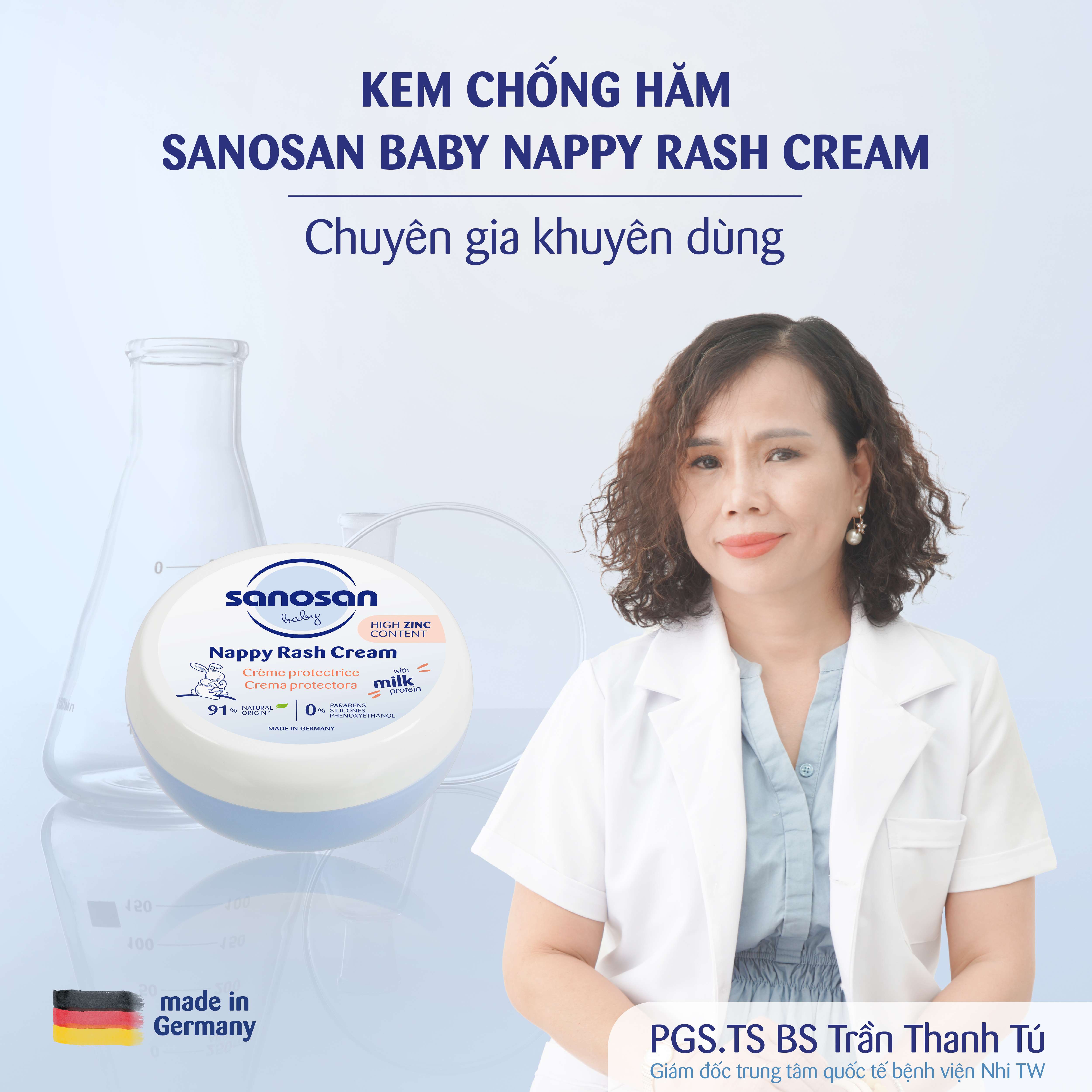 Kem chống hăm Sanosan Baby Nappy Rash Cream 150ml