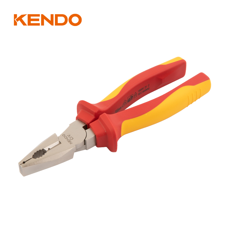 Kìm cách điện 1000V VDE bằng thép Cr-V kích thước 180mm Kendo - 11002