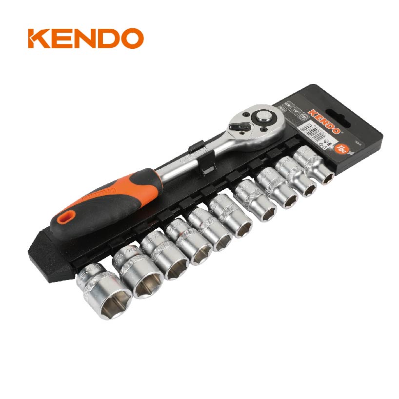 Bộ đầu tuýp 12 cạnh và cần siết 1/4 inch 11 chi tiết Kendo - 16209