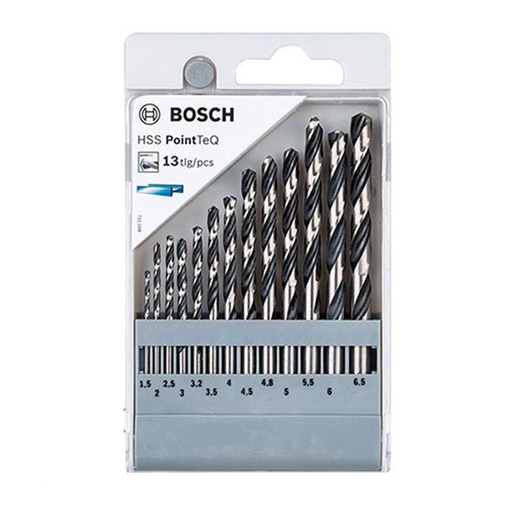 Bộ 13 mũi khoan kim loại 1.5-6.5mm HSS PointTeQ Bosch 2608577349