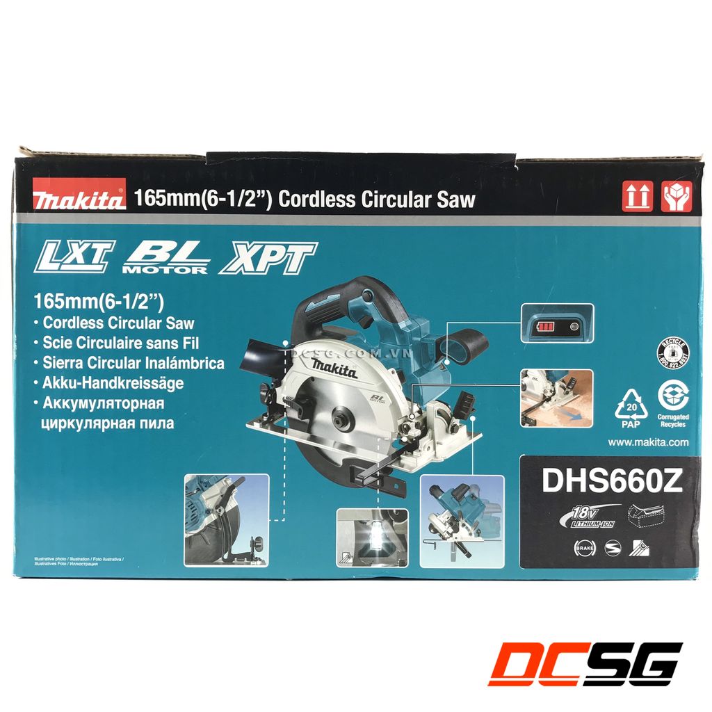 Máy cưa đĩa 165mm dùng pin 18V Makita DHS660Z (không pin sạc)