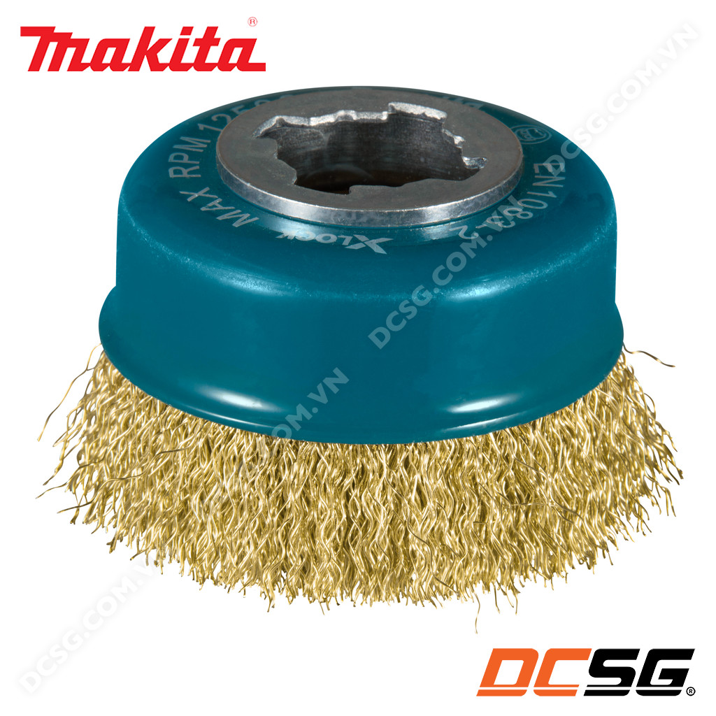 Chổi kim loại dạng xoắn (mạ đồng thau) X-lock Makita D-73433