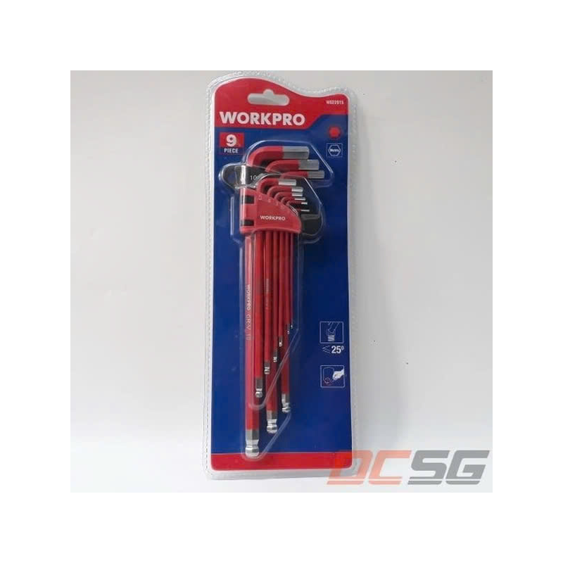 Bộ lục giác đầu bi hệ mét Workpro W022015 (9 chi tiết)