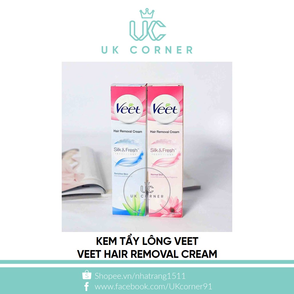 Kem tẩy lông Veet hair removal cream UK Corner Store