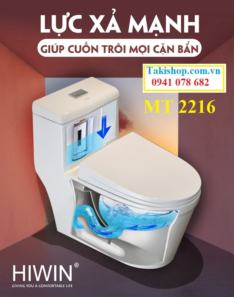 Bồn cầu Hiwin MT 2216 xả mạnh siêu sạch