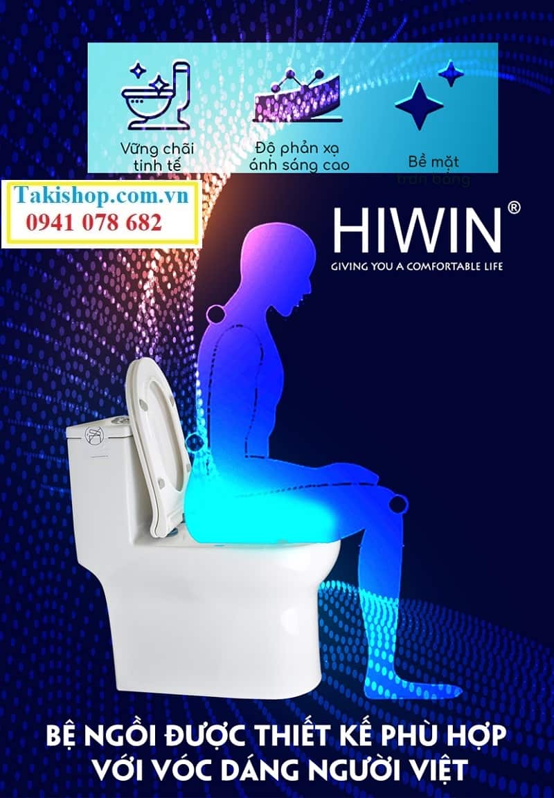 Bồn cầu Hiwin MT 5015 thiết kế thông minh phù hợp với vóc dáng người Việt Nam