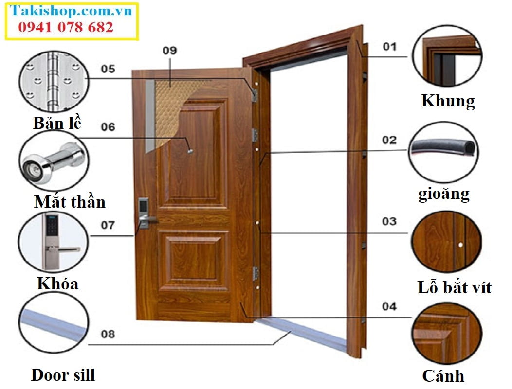 Cấu tạo cửa thép vân gỗ