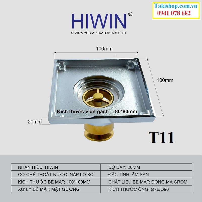  Cấu tạo thoát sàn Hiwin T11