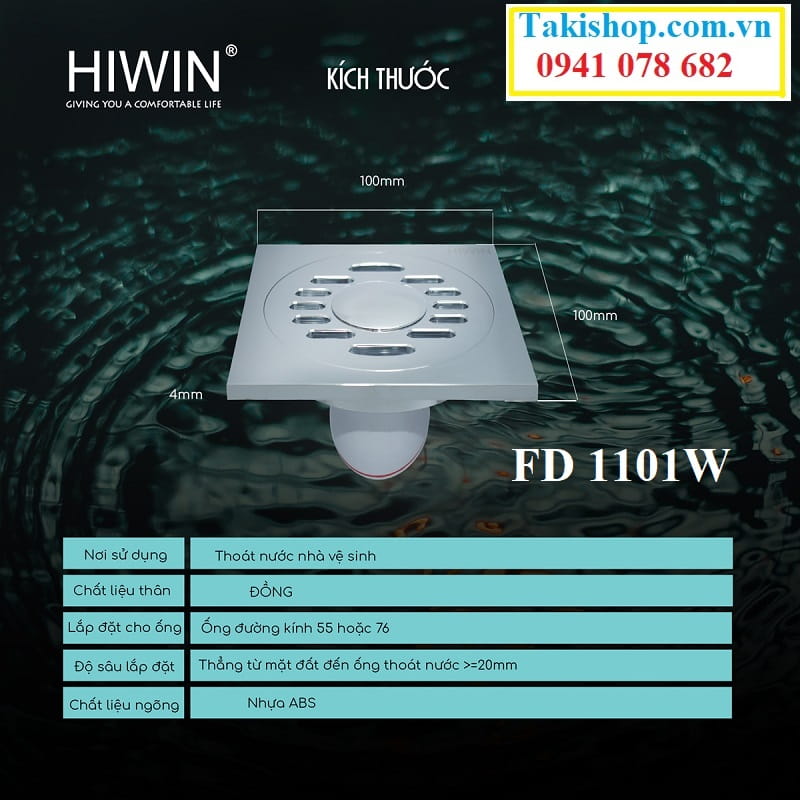 Cấu tạo thoát sàn Hiwin FD 1101W