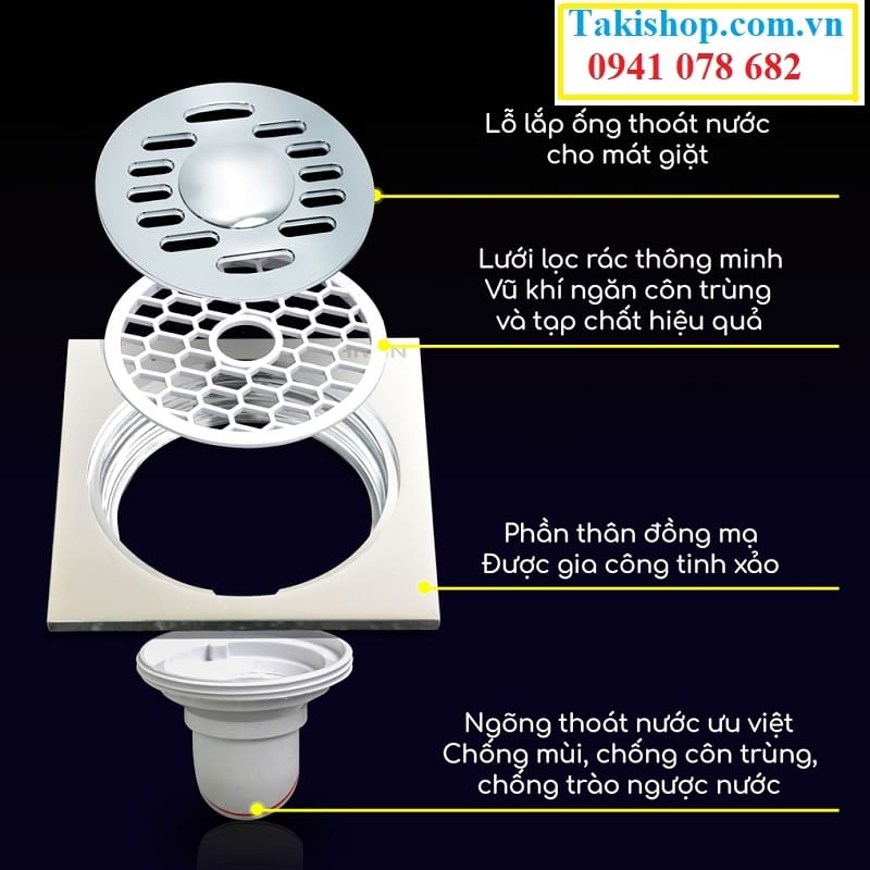 Chi tiết thoát sàn máy giặt Hiwin FD 1101W