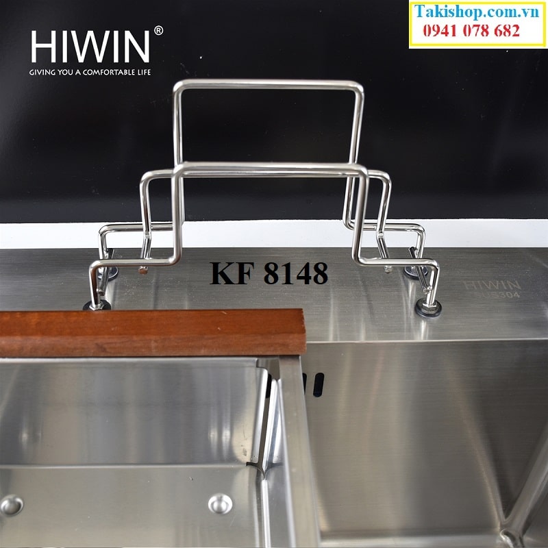 Cung cấp chậu rửa bát 2 hố inox 304 kf 8148 Hiwin rẻ đẹp