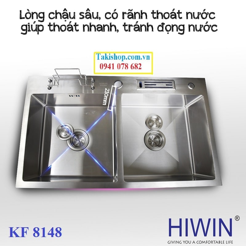 Cung cấp chậu rửa bát rẻ đẹp inox 304 KF 8148