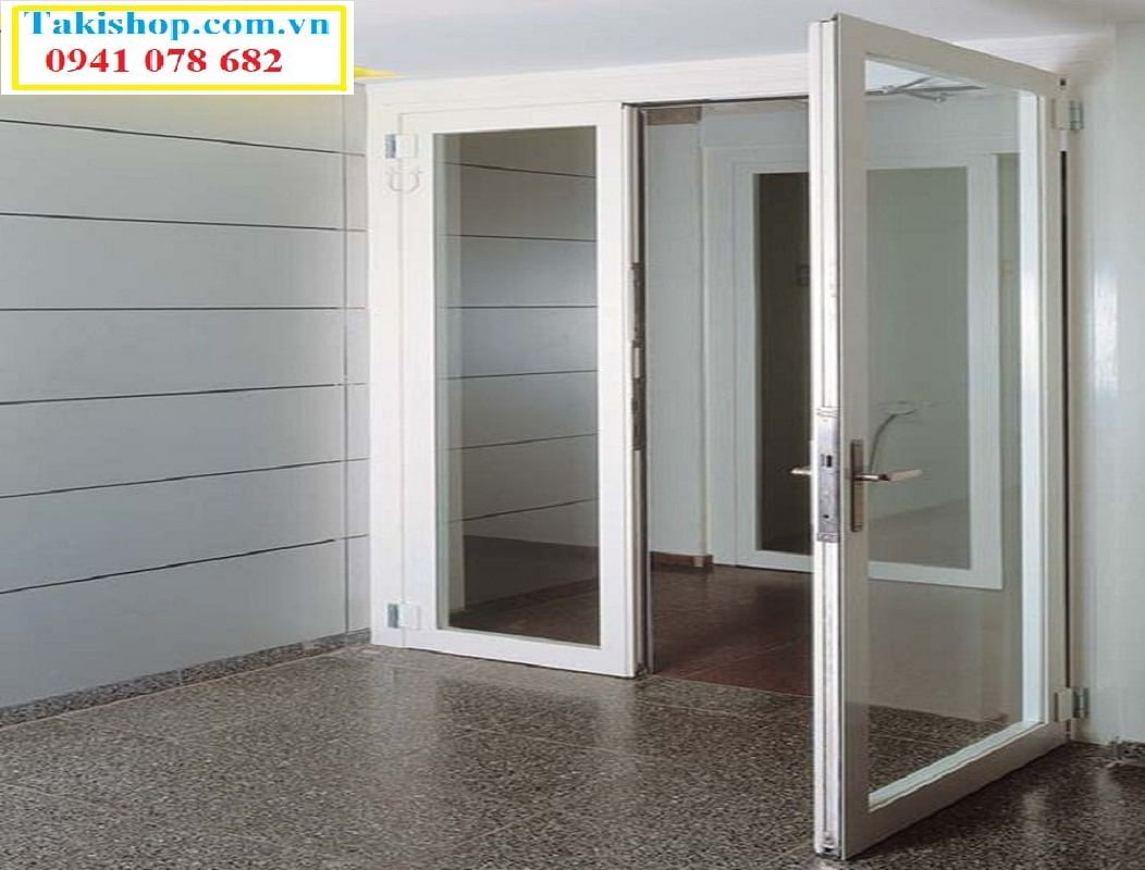 Cung cấp cửa đi thông phòng mở quay 2 cánh bằng nhôm xingfa