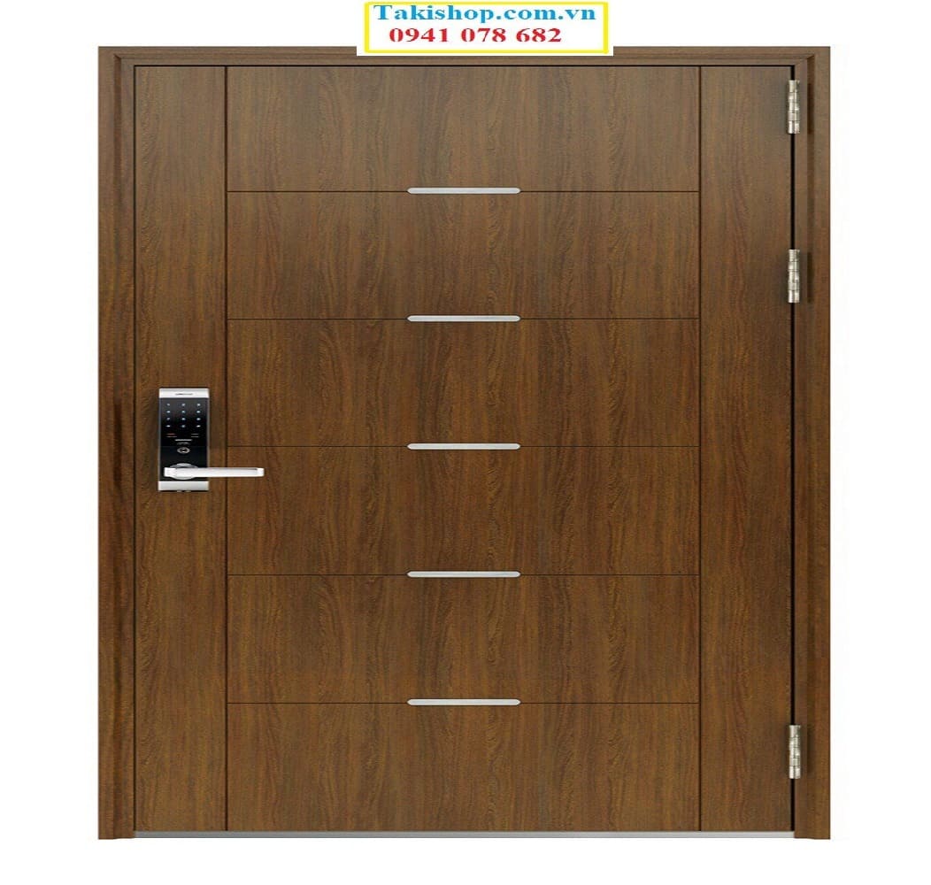 Cung cấp cửa thép màu vân gỗ có sử dụng khóa điện từ