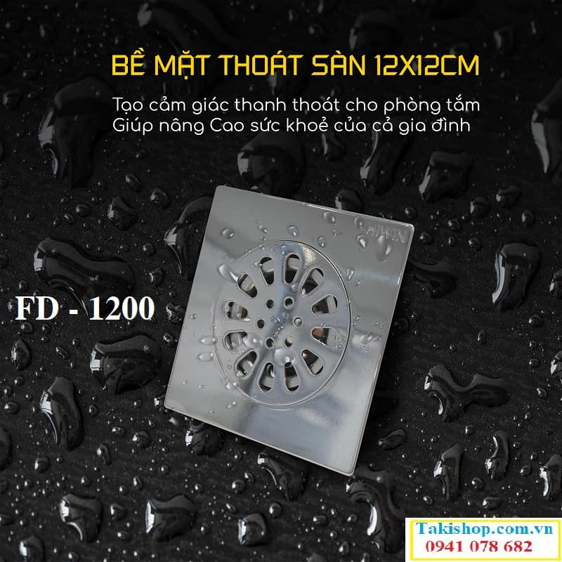 Cung cấp ga thoát sàn ngăn mùi inox 304 Hiwin FD 1200