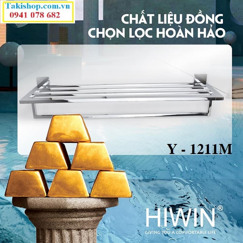 Cung cấp giá treo khăn 2 tầng mặt gương cao cấp Hiwin Y-1211M bền đẹp