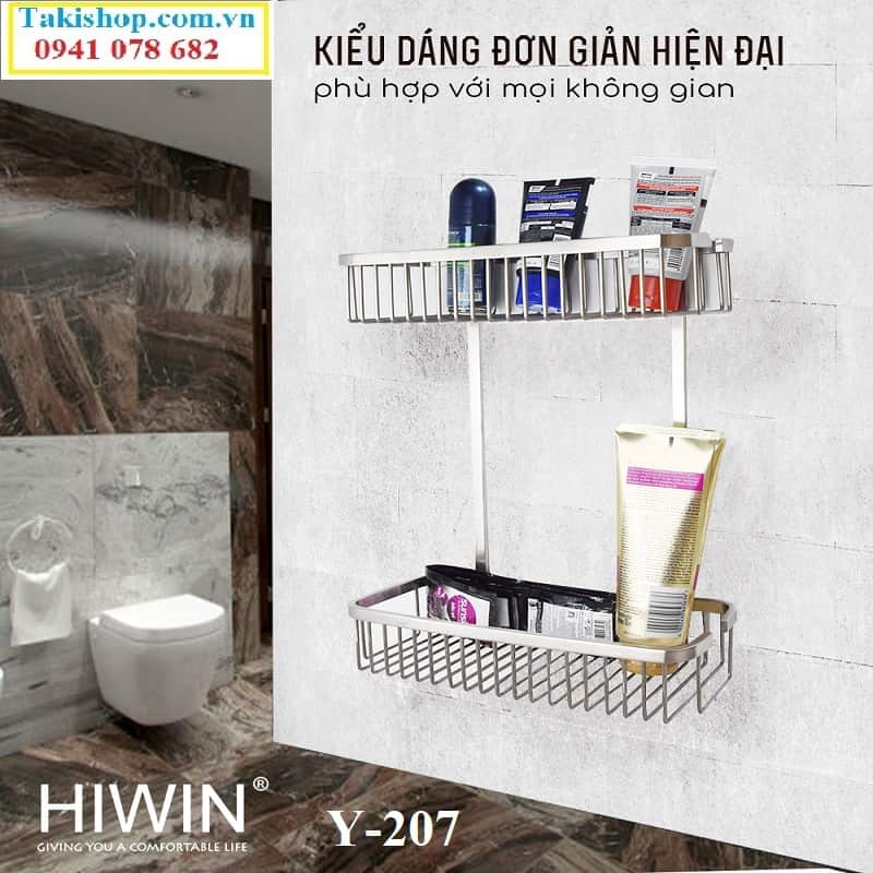 Cung cấp giỏ để đồ 2 tầng hình chữ nhật inox 304 cao cấp Hiwin Y-207 bền đẹp