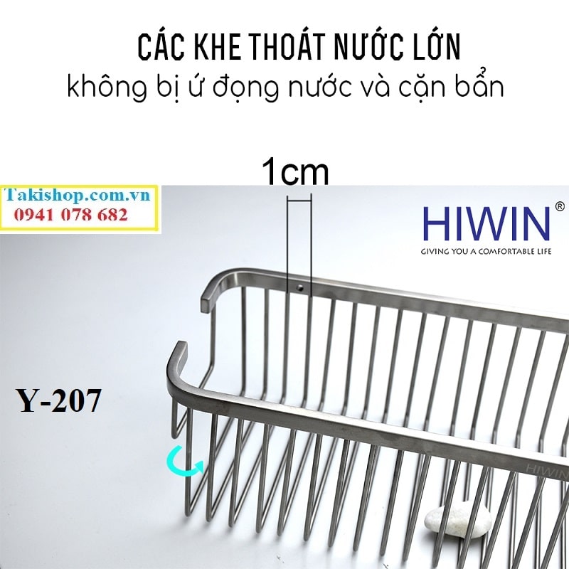 Cung cấp giỏ để đồ 2 tầng hình chữ nhật inox 304 mặt mờ cao cấp Hiwin Y-207