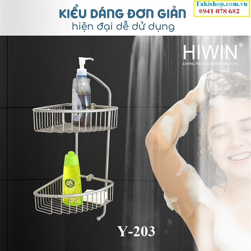 Cung cấp giỏ để đồ 2 tầng tam giác inox 304 cao cấp Hiwin Y-203 bền đẹp