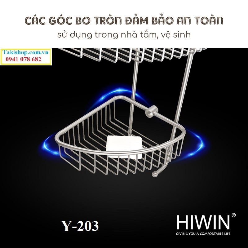 Cung cấp giỏ để đồ tam giác inox 304 mặt mờ cao cấp Hiwin Y-203