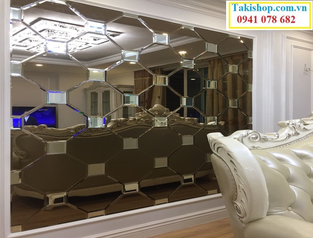 Cung cấp thi công gương ghép nghệ thuật đẹp cho phòng khách