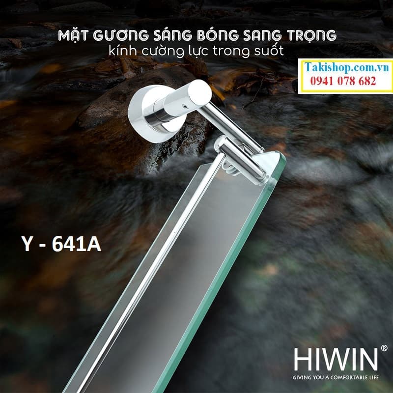 Cung cấp kệ kính đơn gương inox 304 cao cấp sáng bóng Hiwin Y-641A bền đẹp