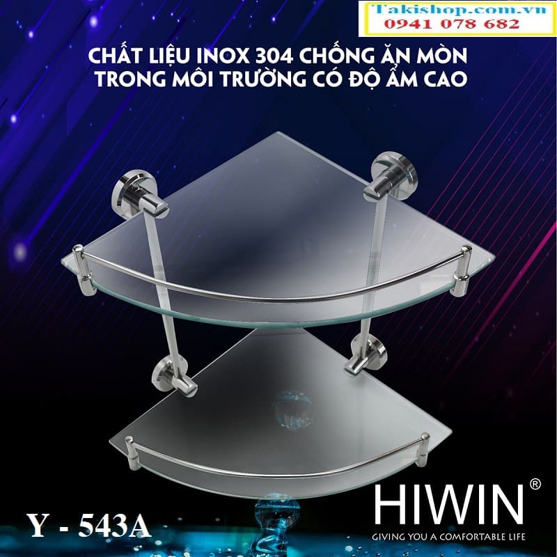 Cung cấp kệ kính inox 304 cao cấp 2 tầng Hiwin Y-543A